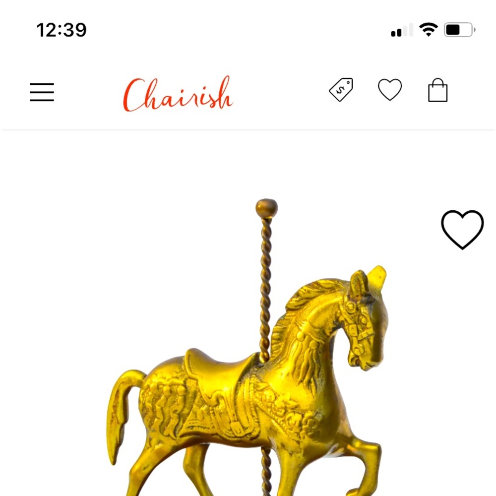 Vintage Brass Horse Carousel